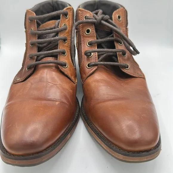Manfield brown handcrafted lace-up men’s leather shoes, size 42 (8.5 US)