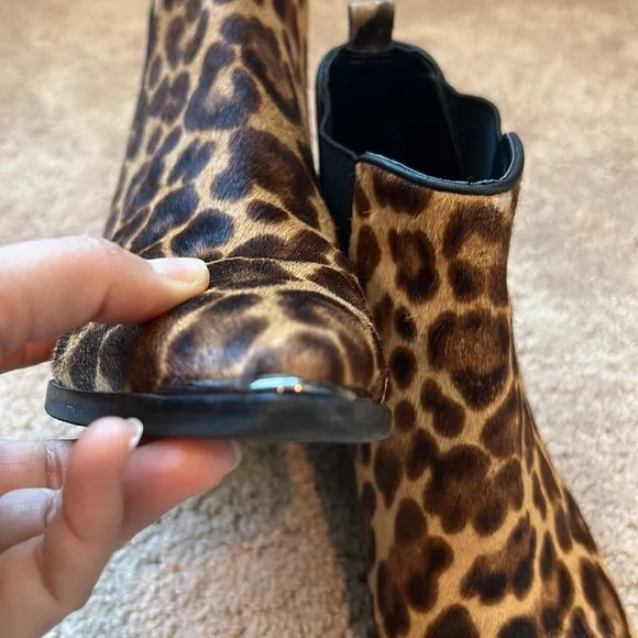 Marc Fisher Calf Hair Leopard Print Yaley Pointed Toe Booties