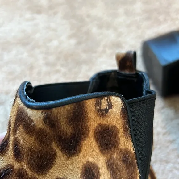Marc Fisher Calf Hair Leopard Print Yaley Pointed Toe Booties