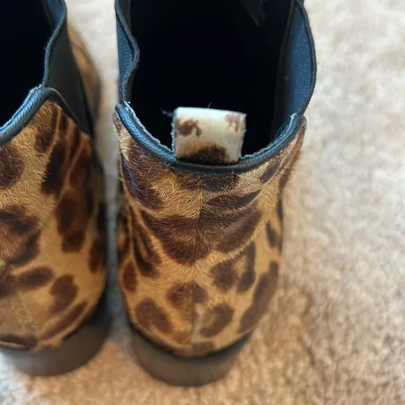 Marc Fisher Calf Hair Leopard Print Yaley Pointed Toe Booties