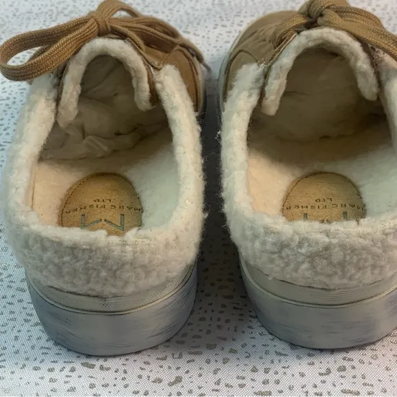 MARC FISHER Miranda Faux Fur Mule Sneakers Brown Size 8M Distressed Style