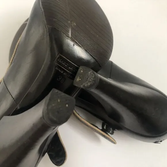 Marc Jacobs Womens Heels Leather Shoes Mary Jane Size 7Black Poke Dots