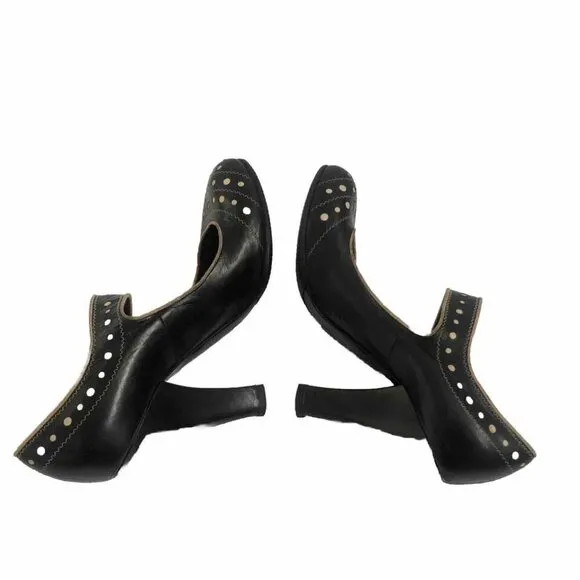 Marc Jacobs Womens Heels Leather Shoes Mary Jane Size 7Black Poke Dots