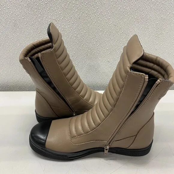 Marcella Women's Leather Fashion Boots Taupe Size 8 Journey Ankle Booties