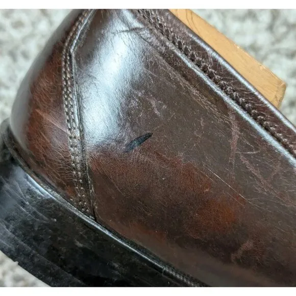 Martin Dingman Penny Loafers Mens 10 Brown Leather Dress Shoes Made In Italy