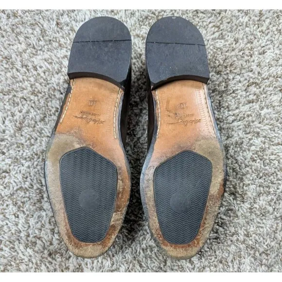 Martin Dingman Penny Loafers Mens 10 Brown Leather Dress Shoes Made In Italy