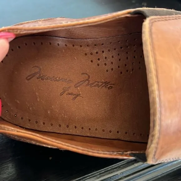 Massimo Matteo Firenze Cuoio (Hand Made In Italy) Brown Leather WINGTIP Shoes