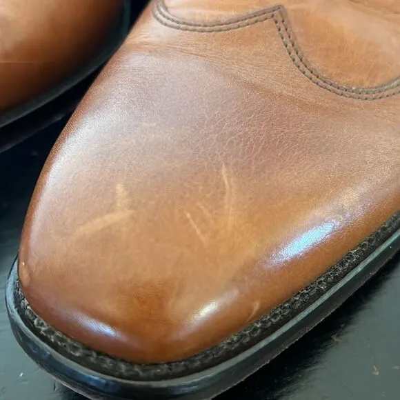Massimo Matteo Firenze Cuoio (Hand Made In Italy) Brown Leather WINGTIP Shoes