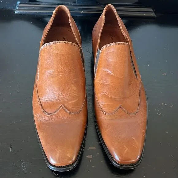 Massimo Matteo Firenze Cuoio (Hand Made In Italy) Brown Leather WINGTIP Shoes