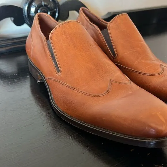 Massimo Matteo Firenze Cuoio (Hand Made In Italy) Brown Leather WINGTIP Shoes
