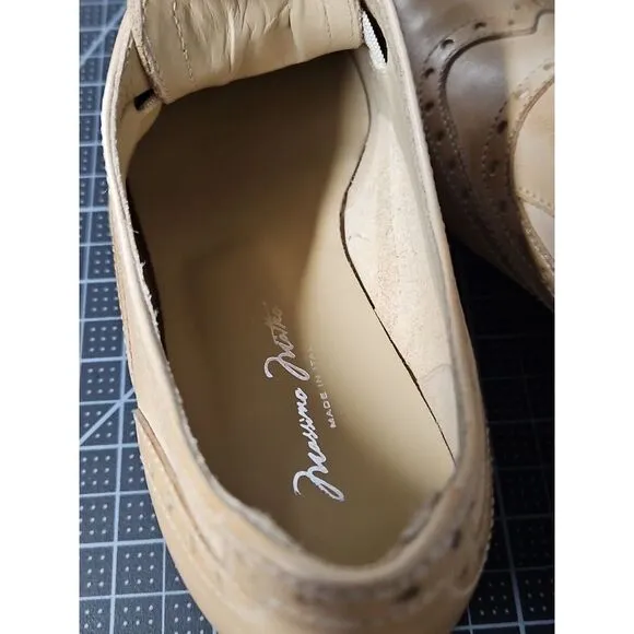 Massimo Matteo Lucia Laceless Wing Tip oxford‎ shoes Taupe 6 M