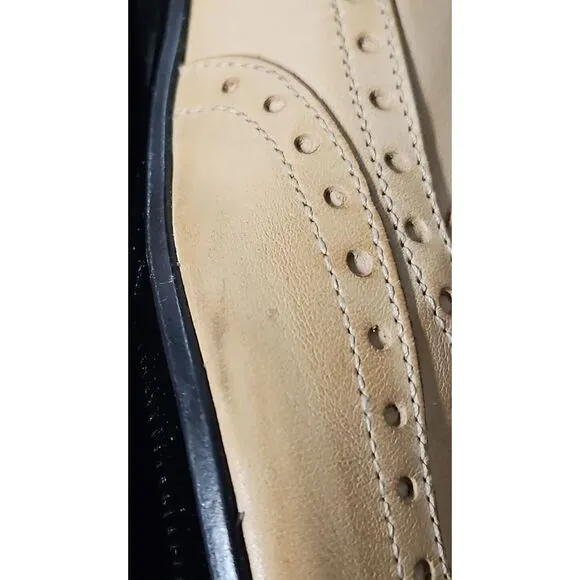 Massimo Matteo Lucia Laceless Wing Tip oxford‎ shoes Taupe 6 M