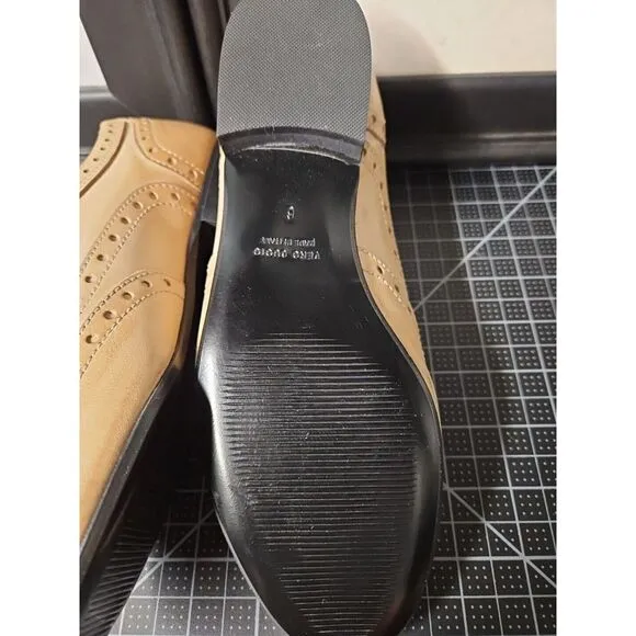 Massimo Matteo Lucia Laceless Wing Tip oxford‎ shoes Taupe 6 M