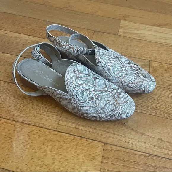 Matisse Women's Half Moon Leather Mule shoes clogs slides beige golden Sz 8.5