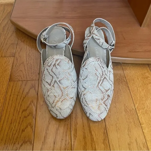 Matisse Women's Half Moon Leather Mule shoes clogs slides beige golden Sz 8.5