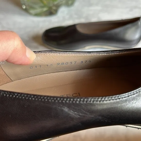 Mauro Teci handmade in Italy black leather shoes, size 37.5