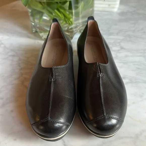 Mauro Teci handmade in Italy black leather shoes, size 37.5