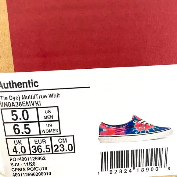 💖MEGA SALE💖 VANS Authentic Tie Dye Multi Canvas  Women's  VN0A38EMVK shoes