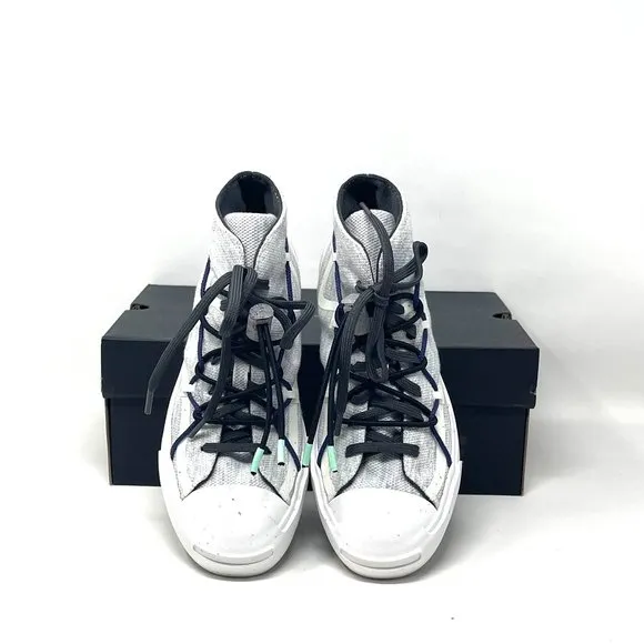 💖MEGA SALE💖Converse Jack Purcell Rally Mid White Gray Shoes Women  170947C