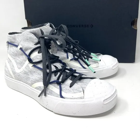 💖MEGA SALE💖Converse Jack Purcell Rally Mid White Gray Shoes Women  170947C