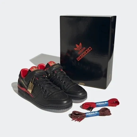 MEN'S Adidas Originals Forum Low x Circoloco Black Vivid Red HQ3618