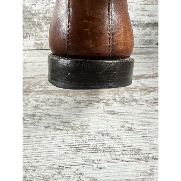 Men's Allen Edmonds 'Cody' Brown Woven Leather Kiltie Tassel Loafers Sz 11.5E