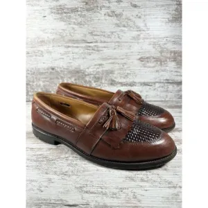 Men's Allen Edmonds 'Cody' Brown Woven Leather Kiltie Tassel Loafers Sz 11.5E