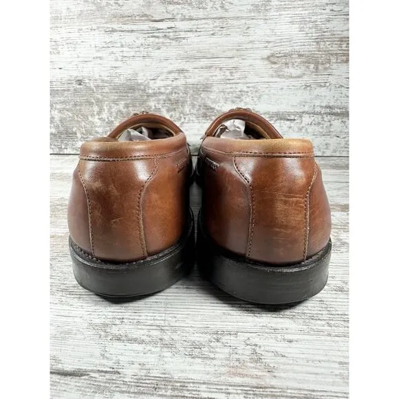 Men's Allen Edmonds 'Cody' Brown Woven Leather Kiltie Tassel Loafers Sz 11.5E