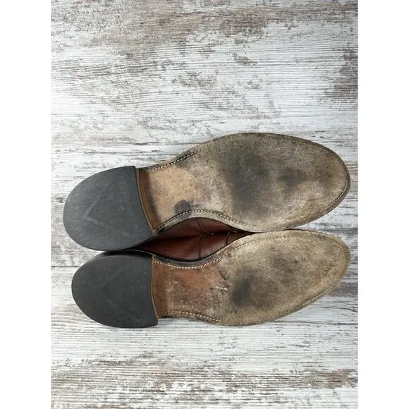 Men's Allen Edmonds 'Cody' Brown Woven Leather Kiltie Tassel Loafers Sz 11.5E