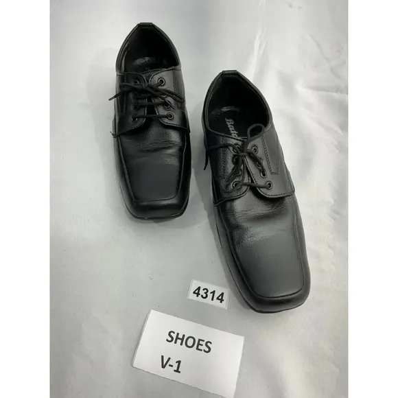 Men’s Bata Dress Oxford Shoes 7 Black Lace Up Square Toe NWOT