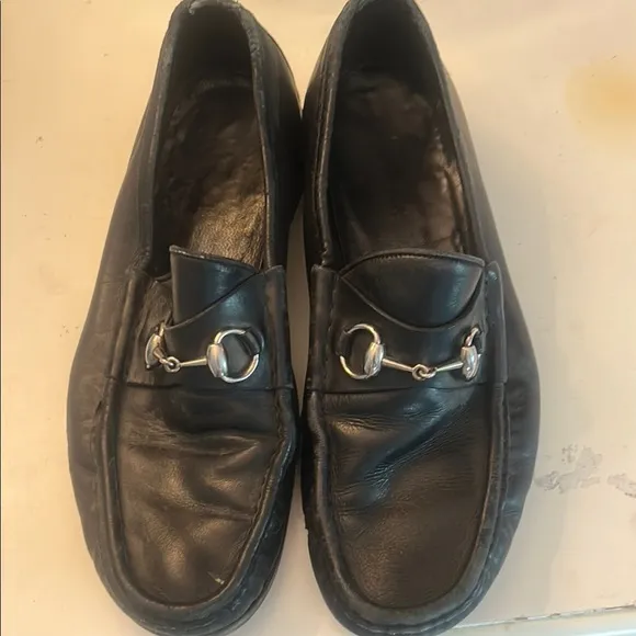 Men's Black Leather Gucci Loafers