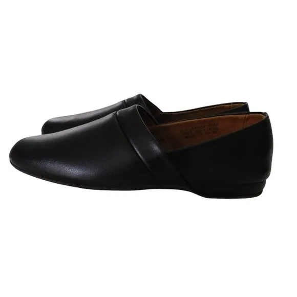 Mens Leather Slip On Slippers soft Sole House Shoes Black Size 10 Wide Brand new