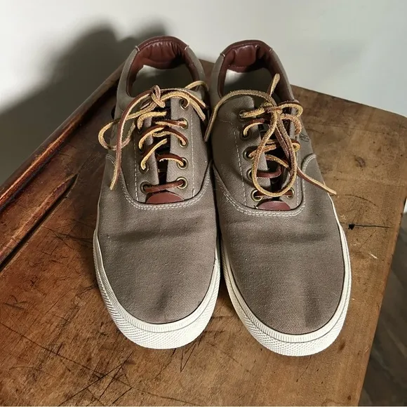 Men’s size 11 Polo Ralph Lauren leather and canvas shoes, GUC