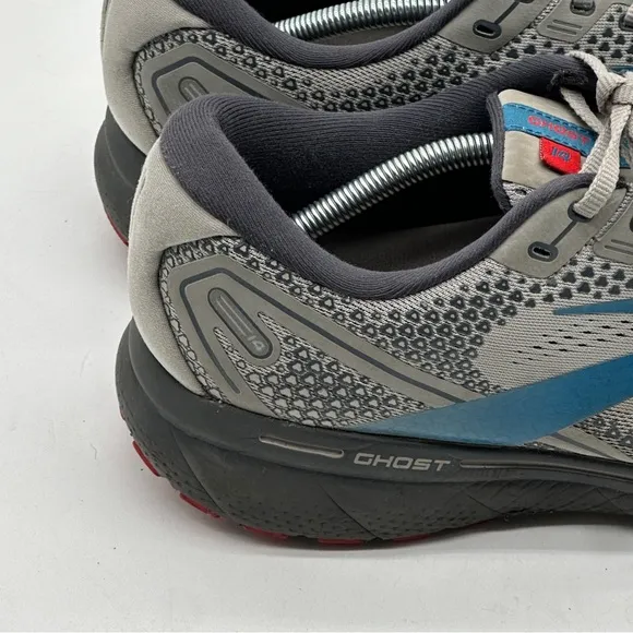 Men's Size 12 Brooks Ghost 14 Gray Blue Red Running Shoes