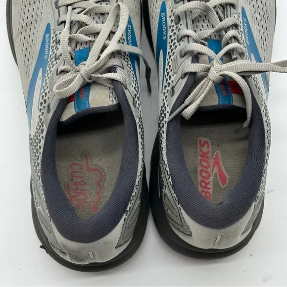 Men's Size 12 Brooks Ghost 14 Gray Blue Red Running Shoes