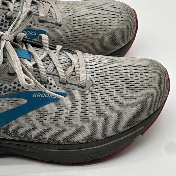Men's Size 12 Brooks Ghost 14 Gray Blue Red Running Shoes