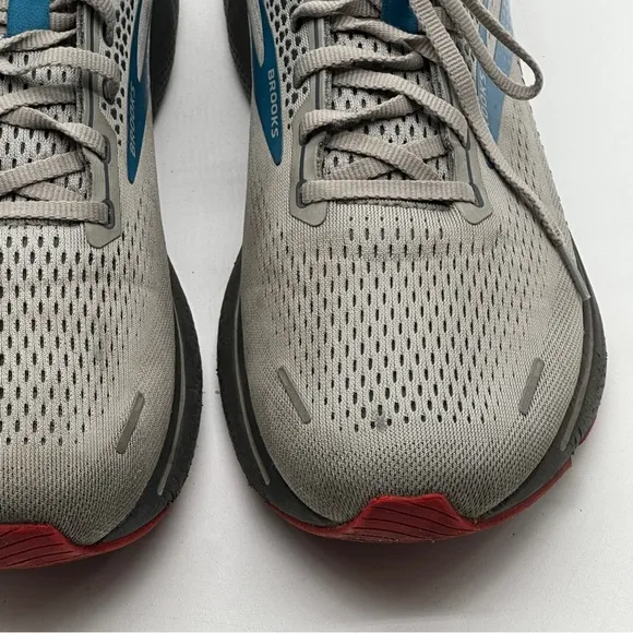 Men's Size 12 Brooks Ghost 14 Gray Blue Red Running Shoes