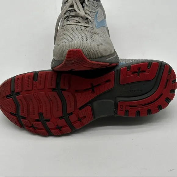 Men's Size 12 Brooks Ghost 14 Gray Blue Red Running Shoes