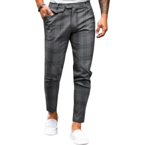 Men's Skinny Tapered Dress Pants Comfort Casual Solid Trousers
