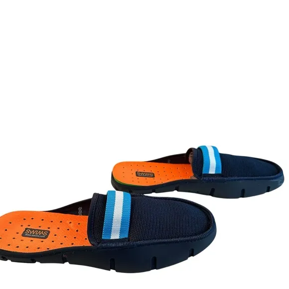 Men’s Swims Navy Blue Slide Loafers Shoes Slip-On Summer Pool Resort Boating 11