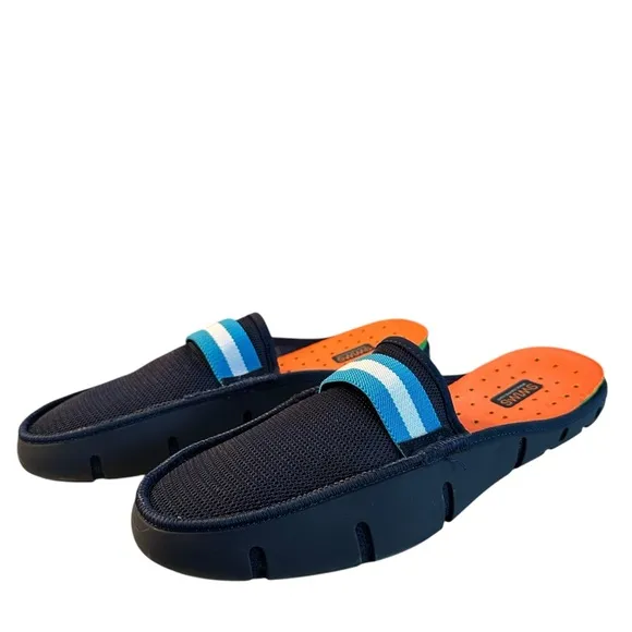 Men’s Swims Navy Blue Slide Loafers Shoes Slip-On Summer Pool Resort Boating 11