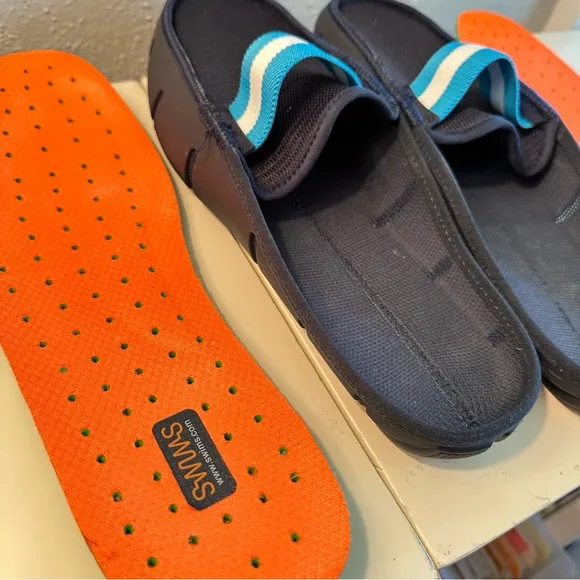Men’s Swims Navy Blue Slide Loafers Shoes Slip-On Summer Pool Resort Boating 11