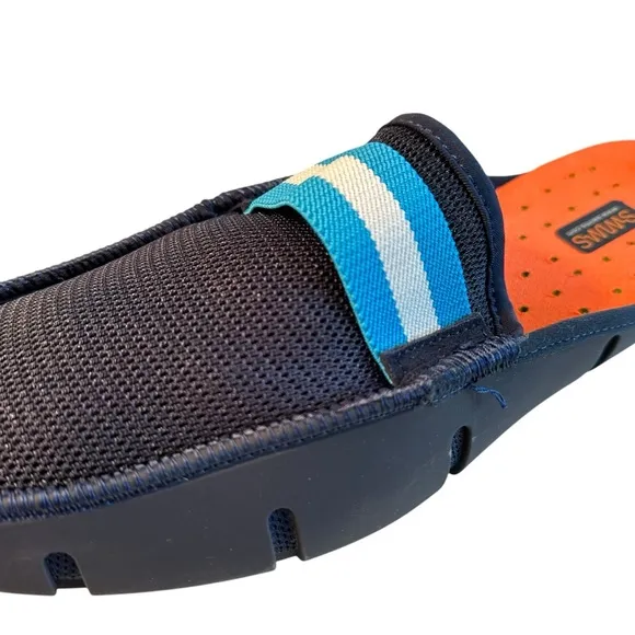 Men’s Swims Navy Blue Slide Loafers Shoes Slip-On Summer Pool Resort Boating 11