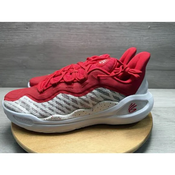 Men's Under Armour Curry Flow 9 Basketball Shoes 3025631-100 White/Red Size 12