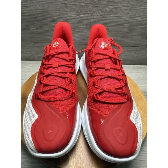 Men's Under Armour Curry Flow 9 Basketball Shoes 3025631-100 White/Red Size 12