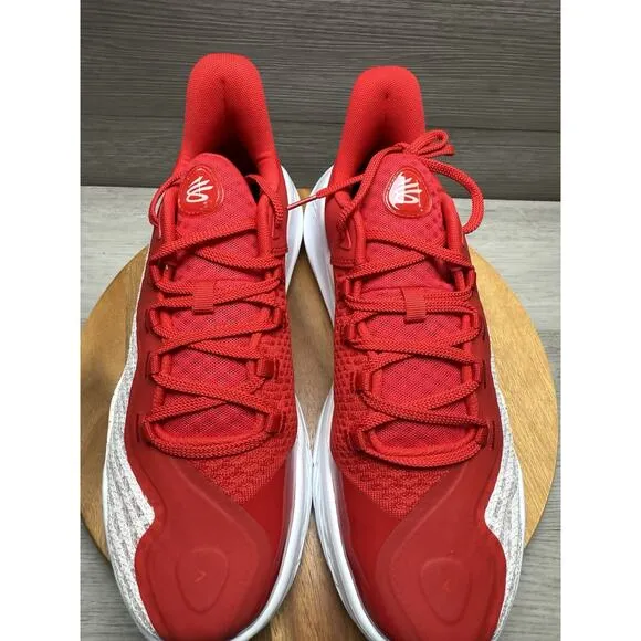 Men's Under Armour Curry Flow 9 Basketball Shoes 3025631-100 White/Red Size 12