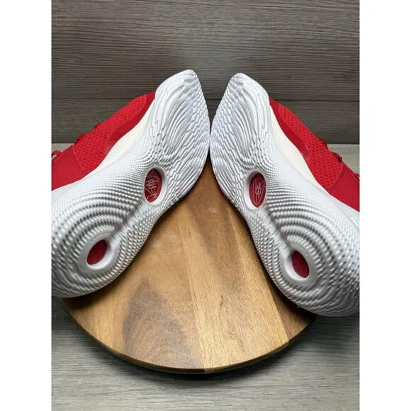 Men's Under Armour Curry Flow 9 Basketball Shoes 3025631-100 White/Red Size 12