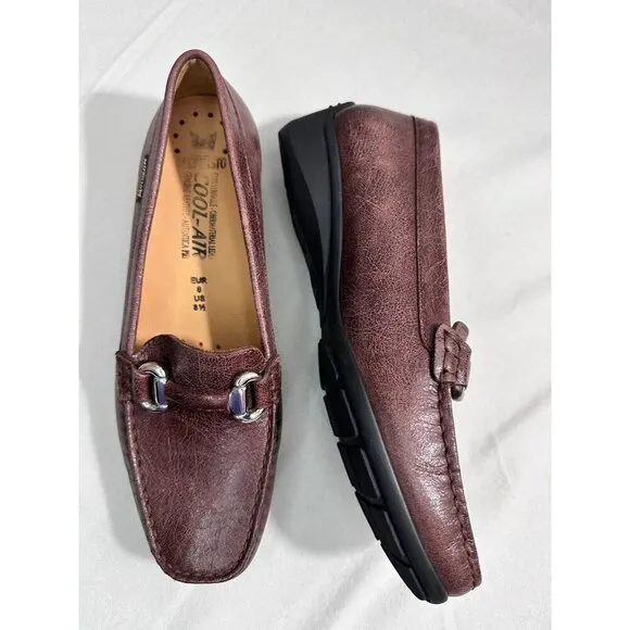 Mephisto Cool Air Natala Brown Size 8.5 Leather Ring Strap Comfort Loafers Shoes