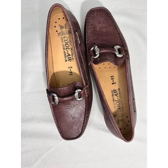 Mephisto Cool Air Natala Brown Size 8.5 Leather Ring Strap Comfort Loafers Shoes