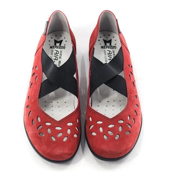 MEPHISTO NWOB Nubuck Leather Cut Out Mary Jane Shoes